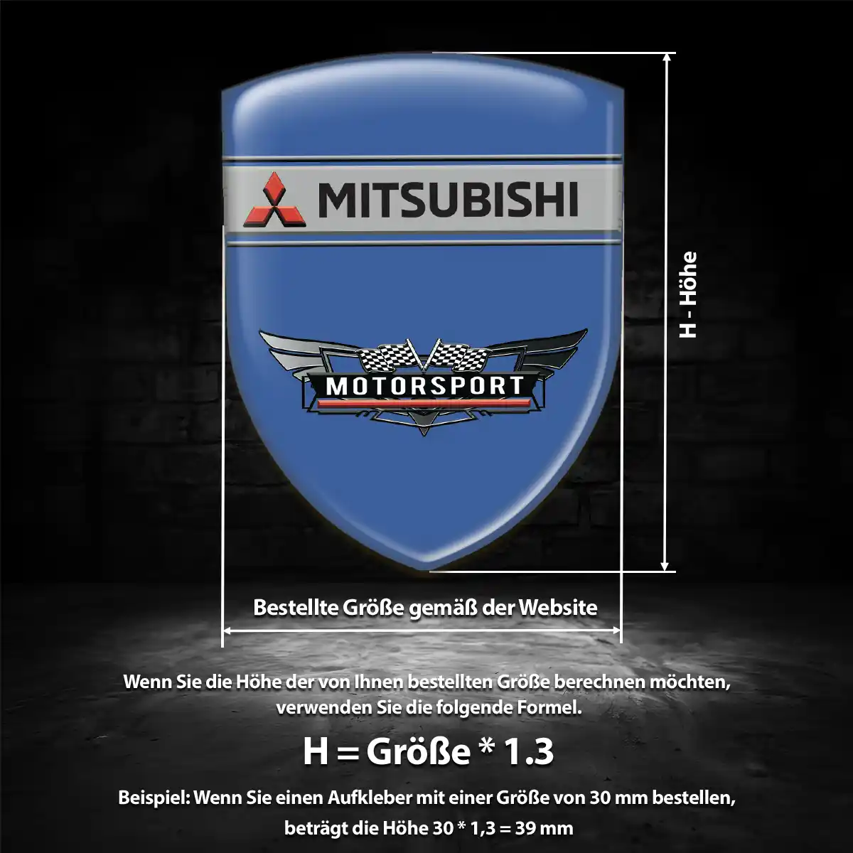 Mitsubishi 3D Gel Aufkleber Emblem Premiumqualität