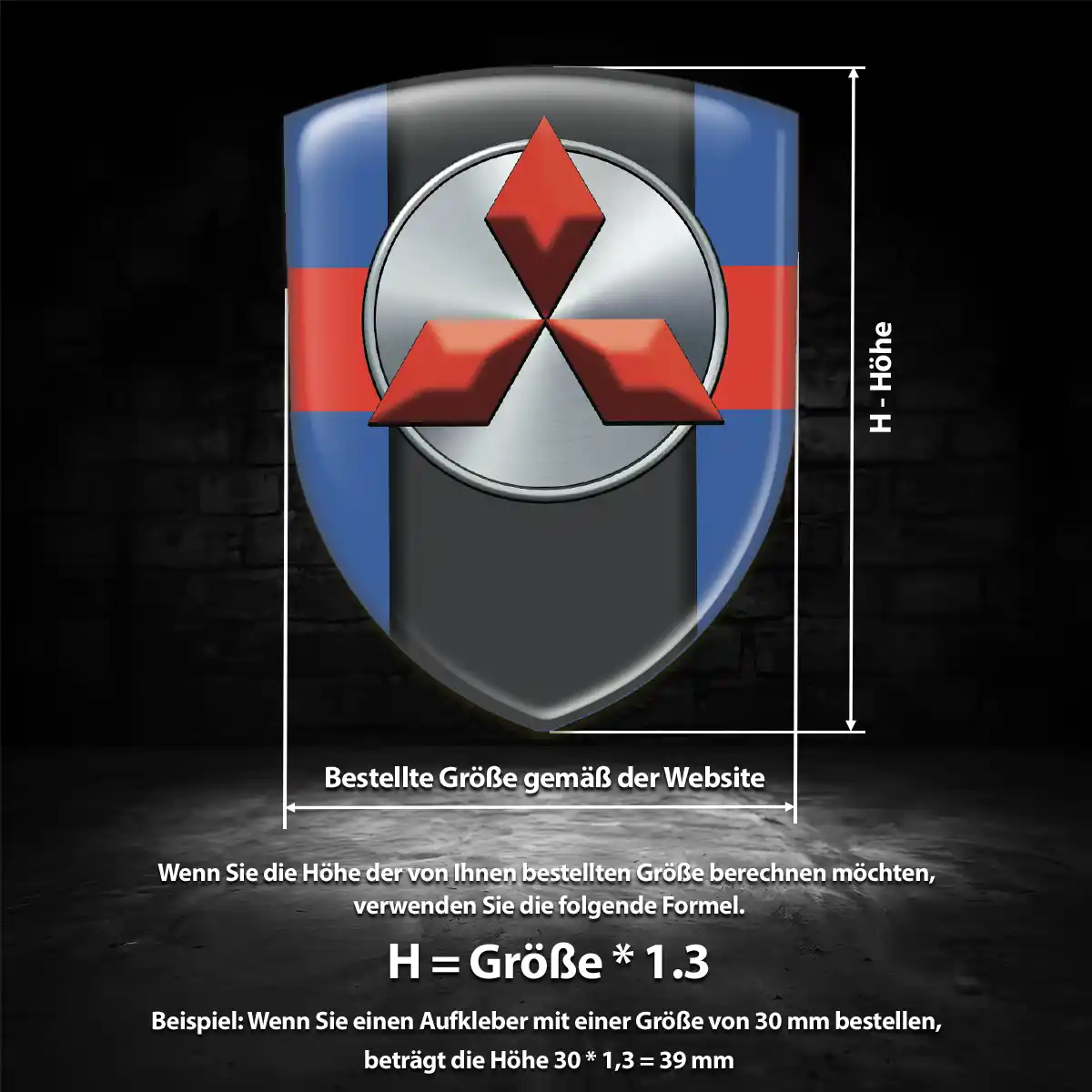 Mitsubishi 3D Gel Aufkleber Embleme Auto Interieurdesign