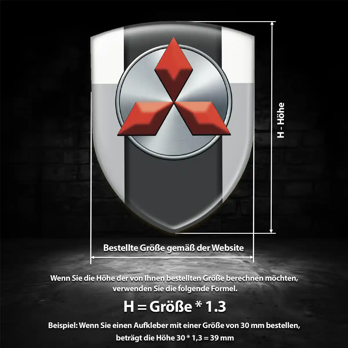 Mitsubishi 3D Gel Aufkleber Embleme Auto Premium-Edition