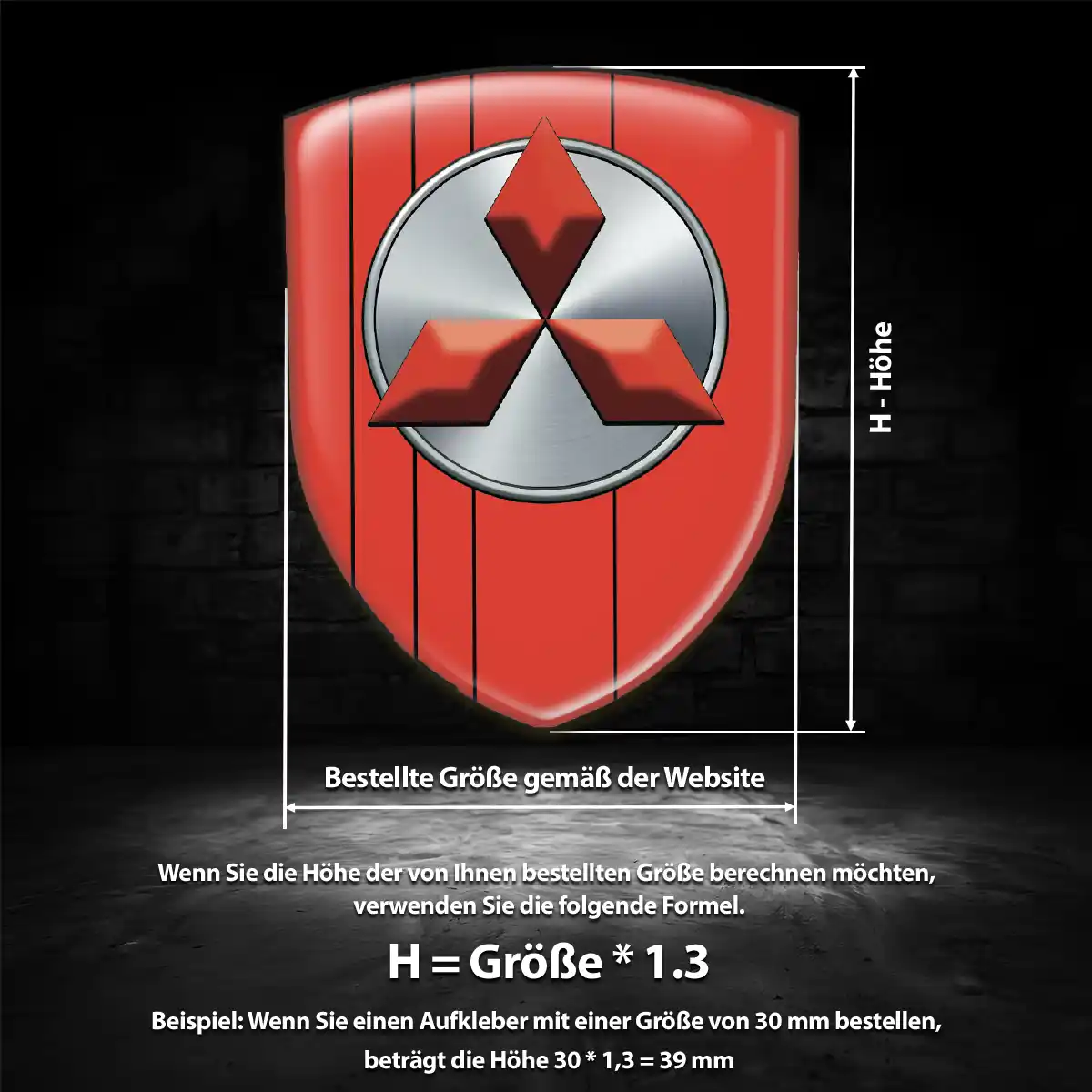 Mitsubishi 3D Gel Aufkleber Embleme Exterieurdesign