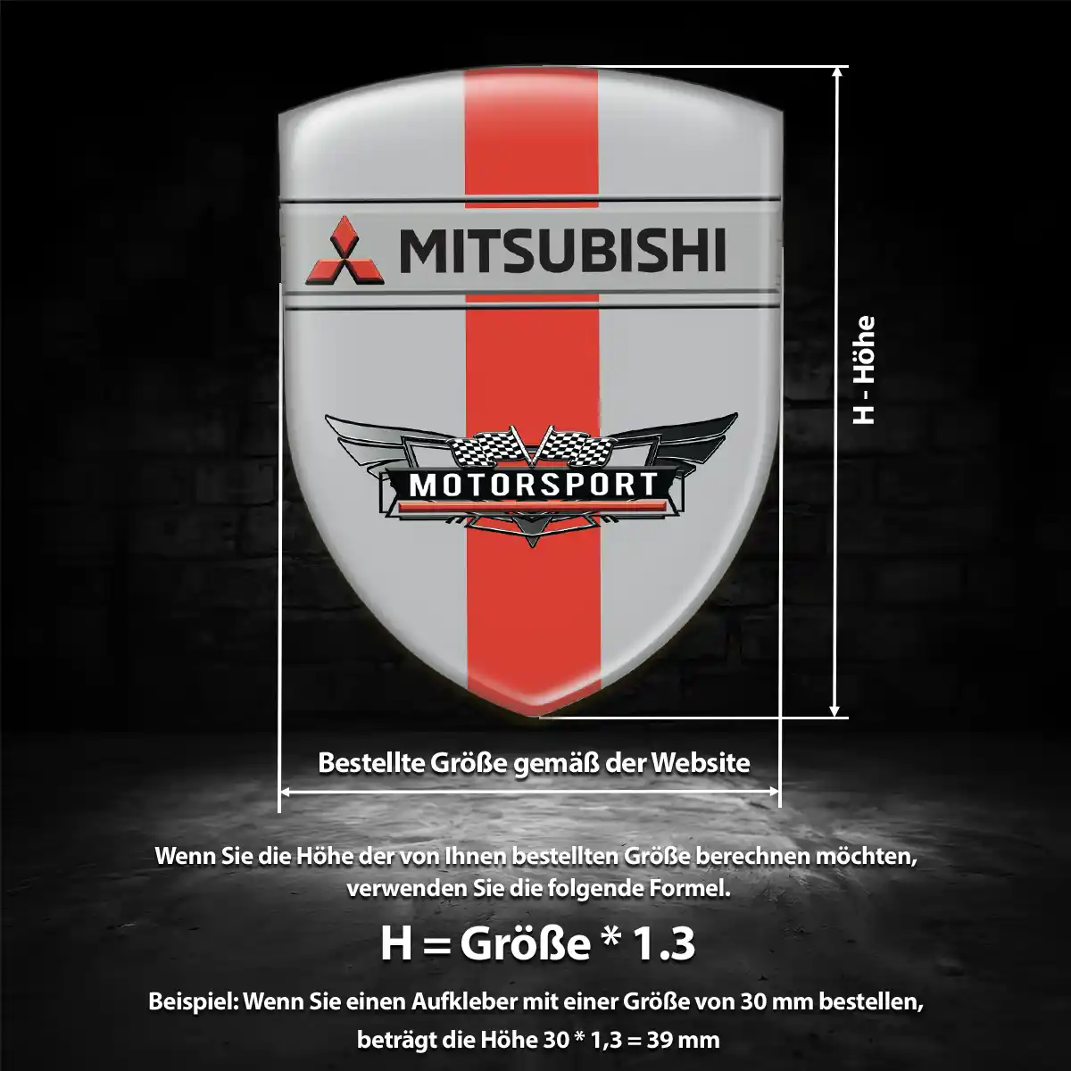 Mitsubishi 3D Gel Aufkleber Embleme Interieurdesign
