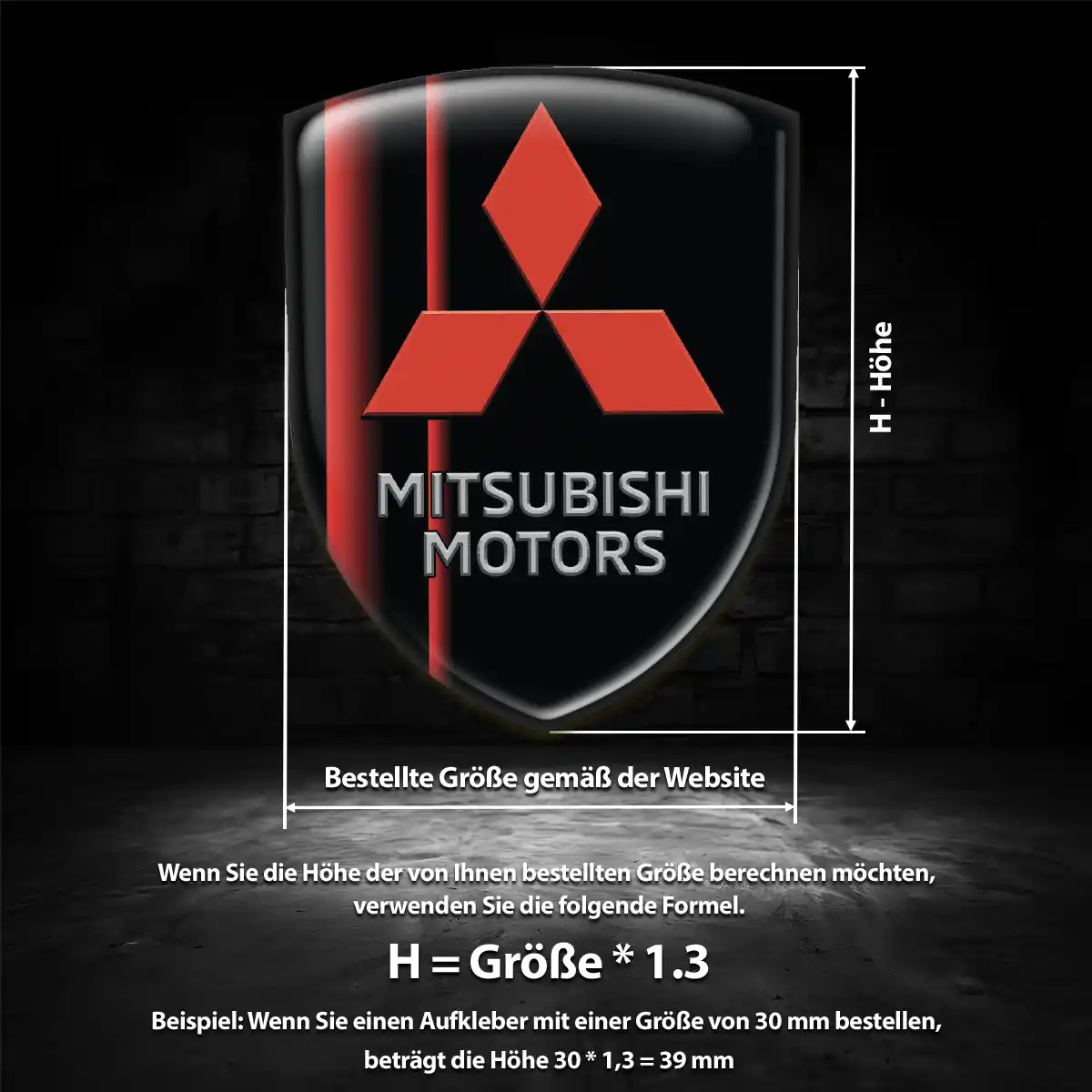 Mitsubishi 3D Gel Aufkleber Embleme Limitierte Auflage