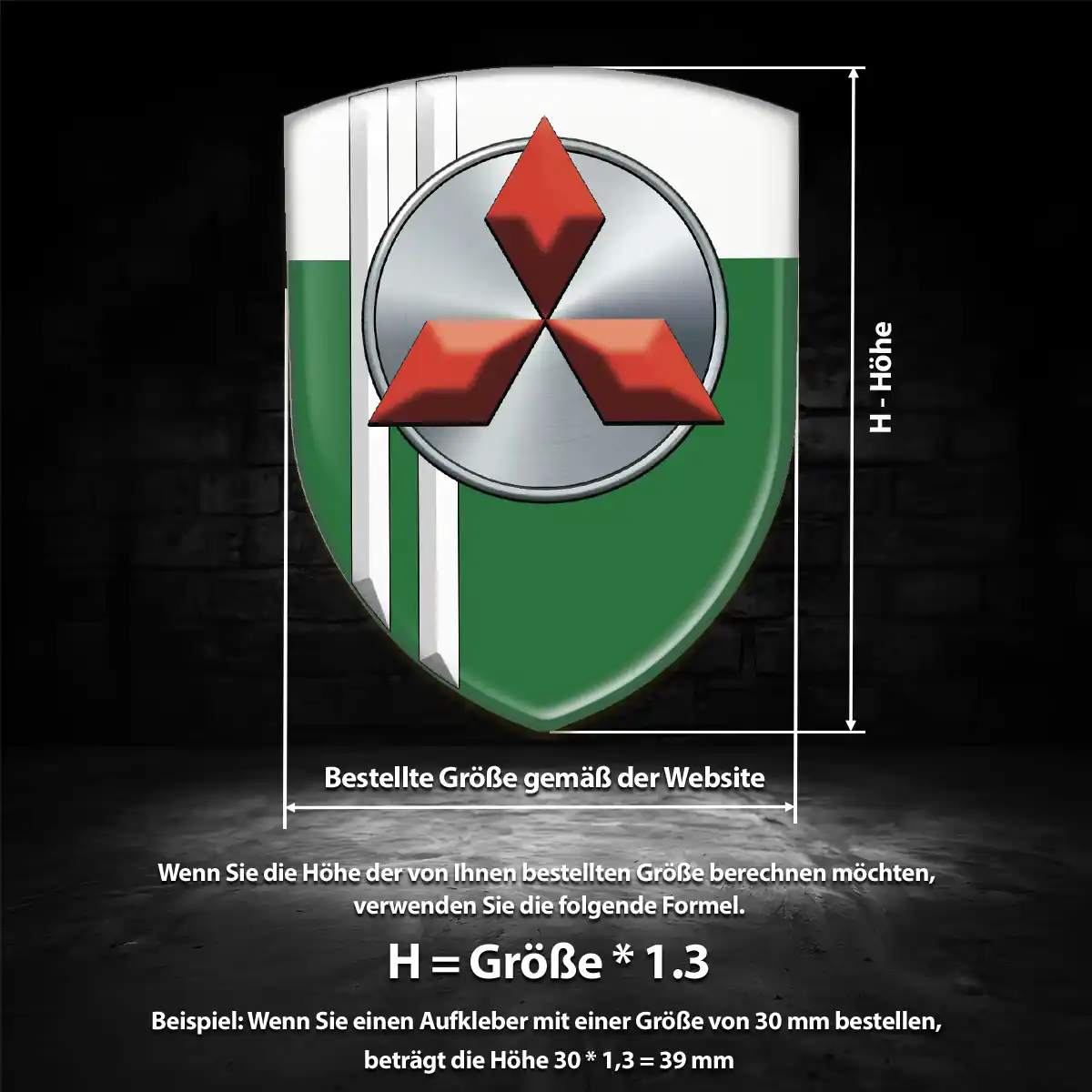 Mitsubishi 3D Gel Aufkleber Embleme Luxus-Edition