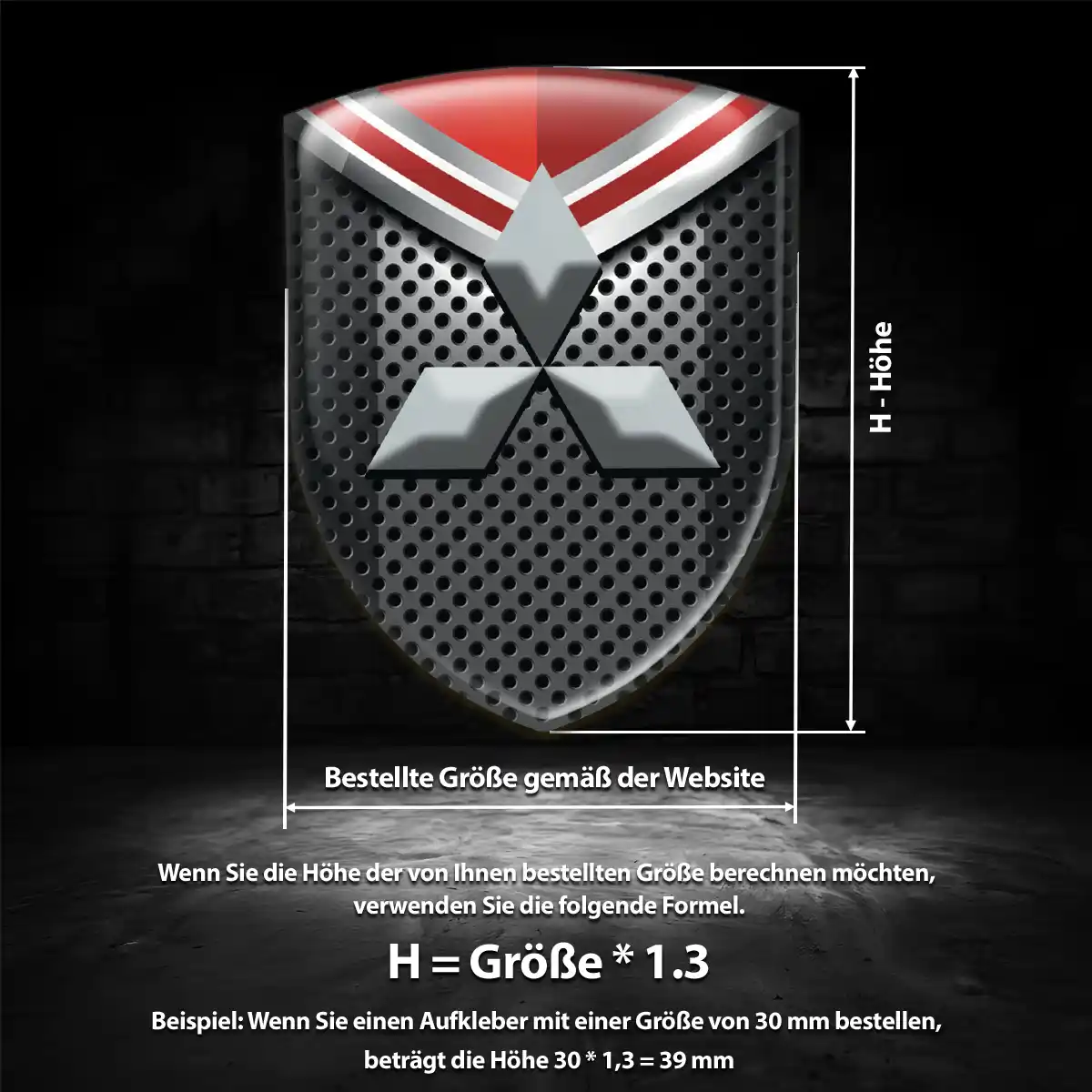 Mitsubishi 3D Gel Aufkleber Embleme Premium-Edition