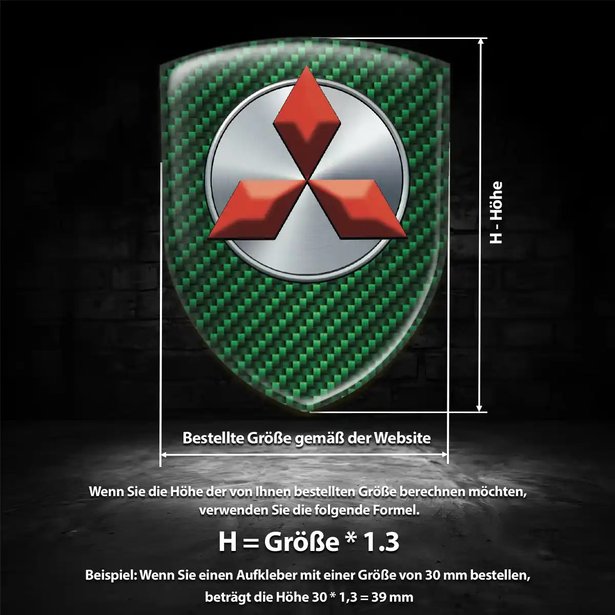 Mitsubishi 3D Gel Aufkleber Hohe Qualität
