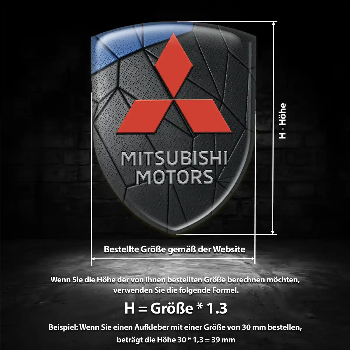 Mitsubishi 3D Gel Aufkleber Luxus-Edition