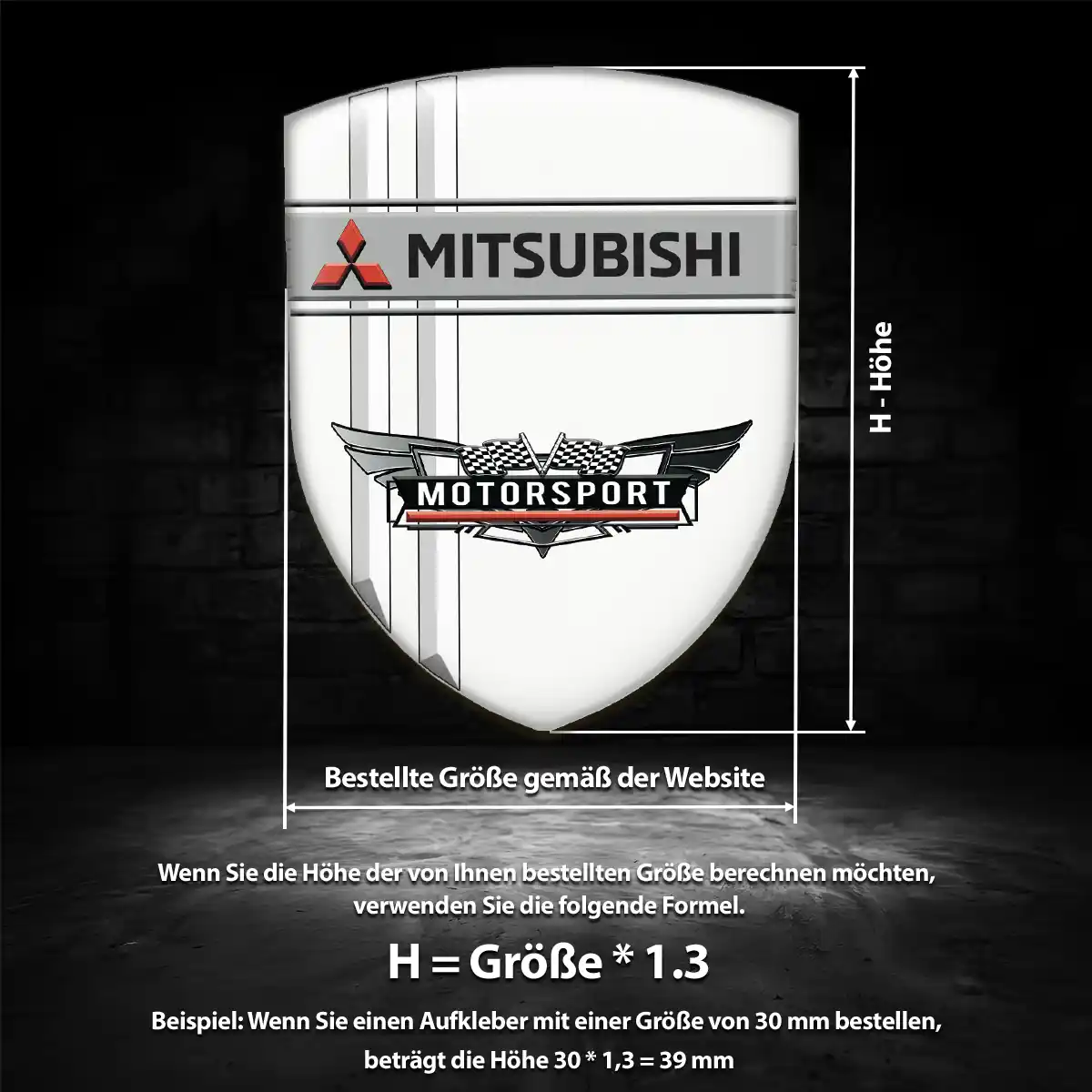 Mitsubishi 3D Gel Aufkleber Premiumqualität