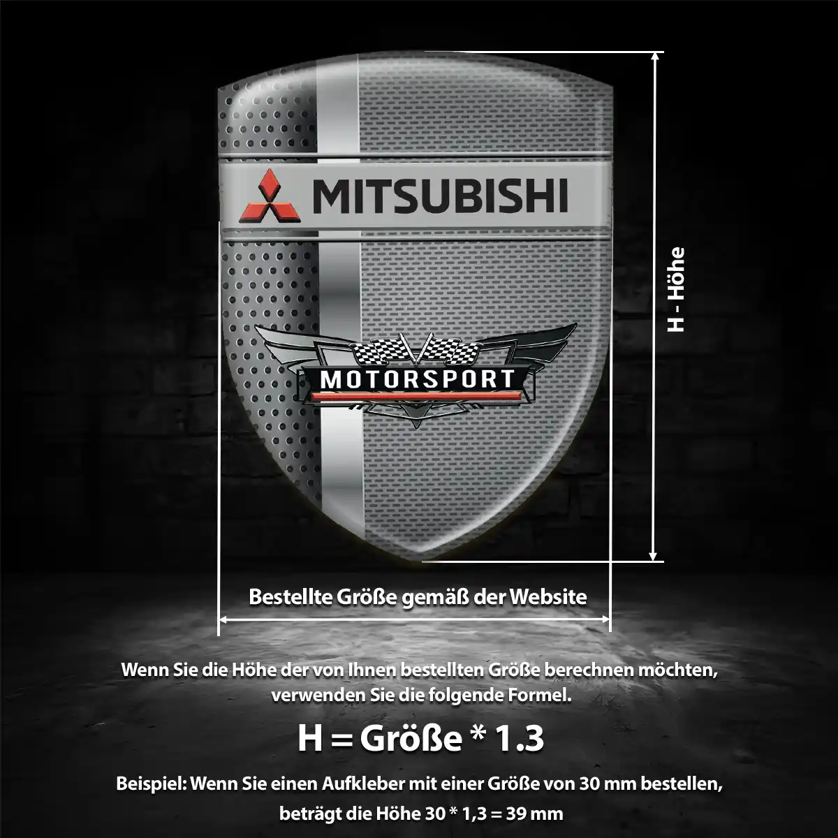 Mitsubishi 3D Gel Aufkleber Silikon Auto Hohe Qualität