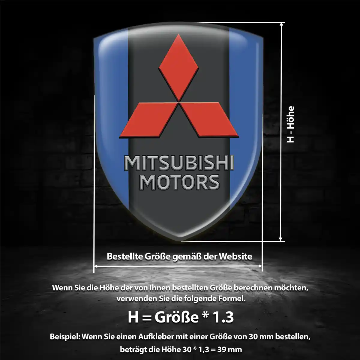 Mitsubishi 3D Gel Aufkleber Silikon Auto Premiumqualität