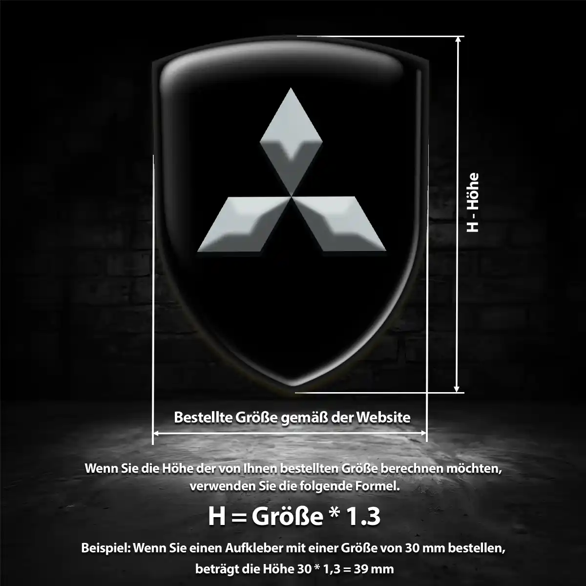 Mitsubishi 3D Gel Aufkleber Silikon Exterieurdesign