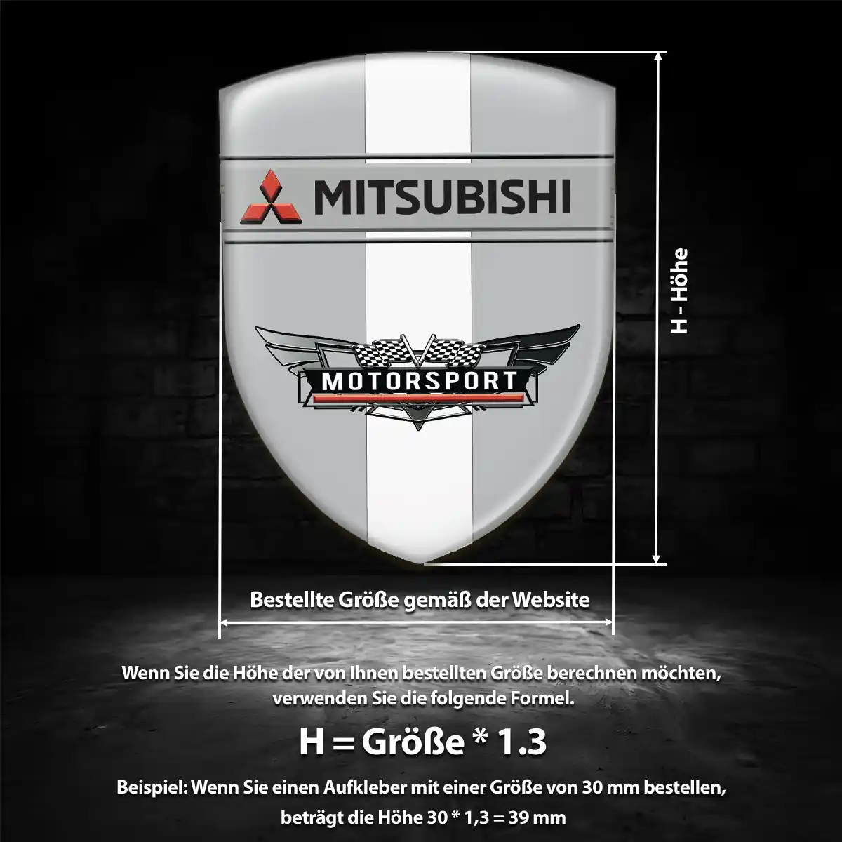 Mitsubishi 3D Gel Aufkleber Silikon Hochwertiges Harz