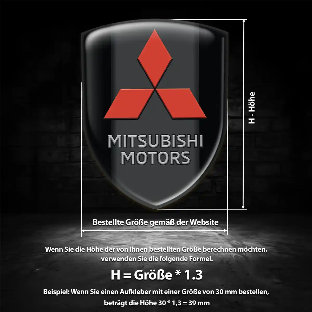 Mitsubishi 3D Gel Aufkleber Silikon Premium-Edition