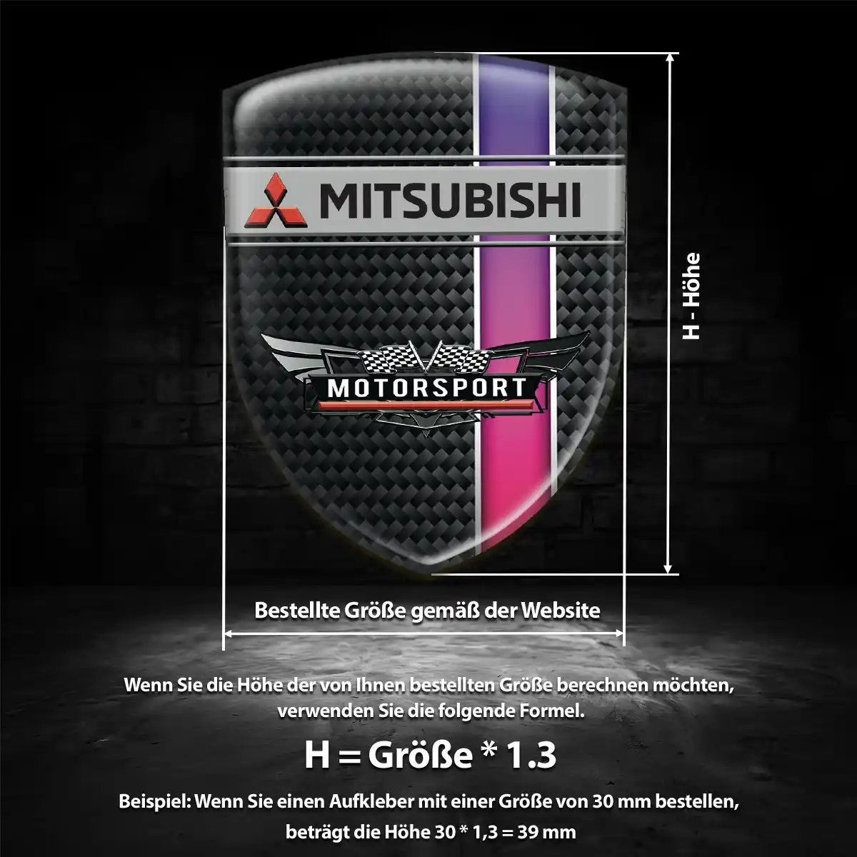 Mitsubishi 3D Gel Aufkleber Silikon Premiumqualität