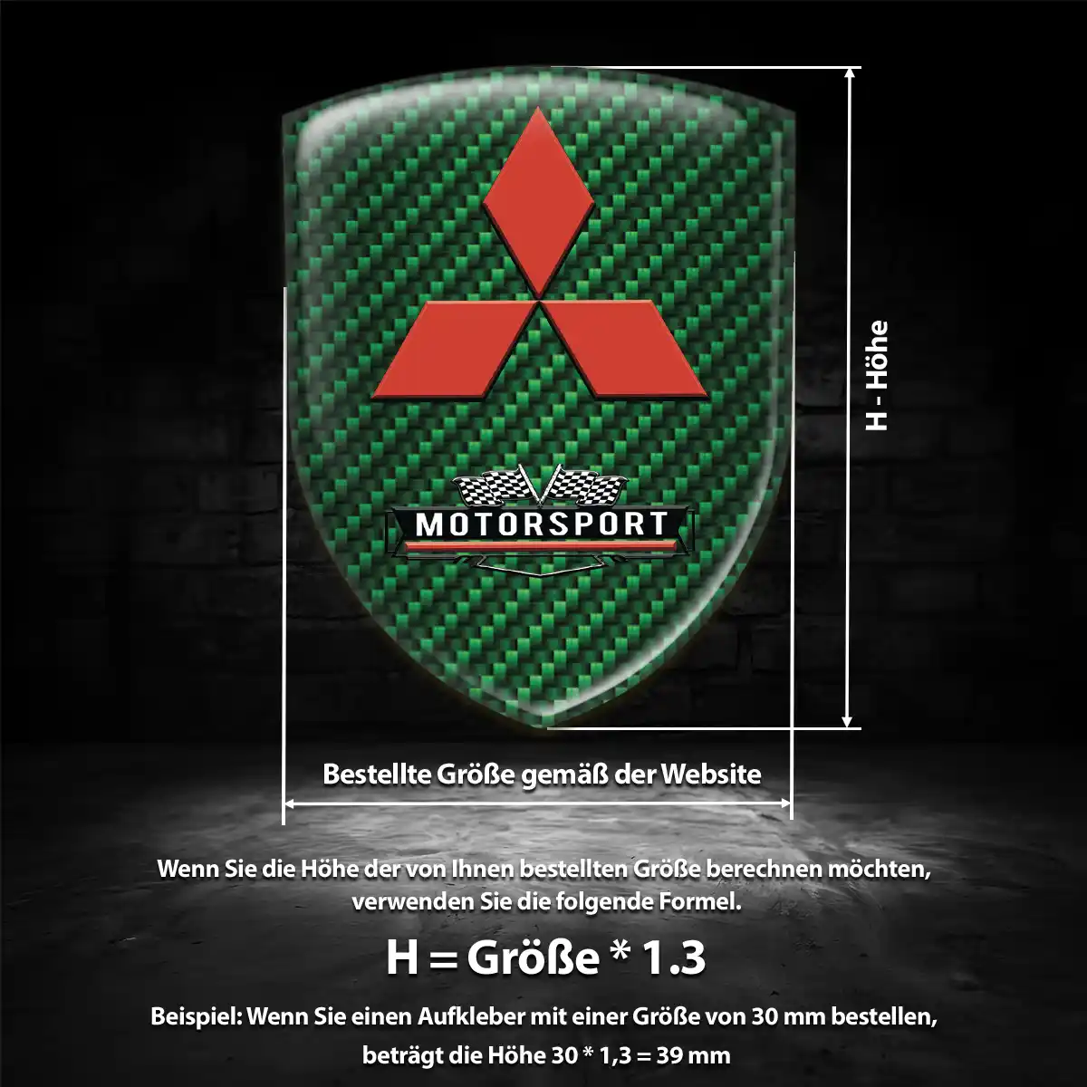Mitsubishi 3D Gel Aufkleber Silikon Stilvolles Design