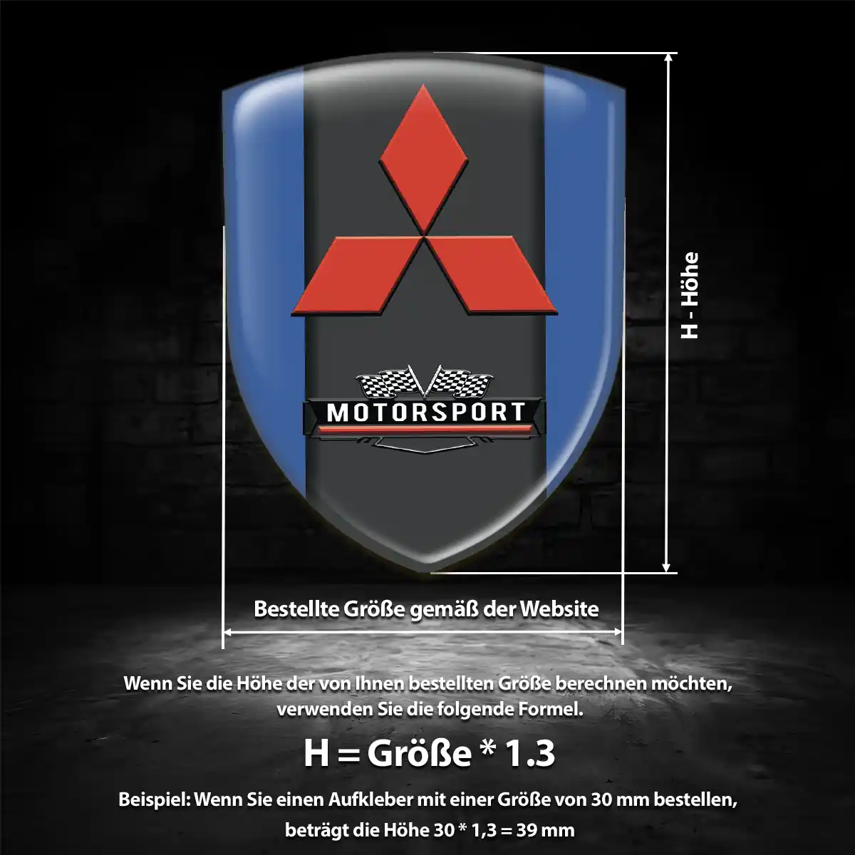 Mitsubishi 3D Gel Aufkleber Wappen Auto Exterieurdesign