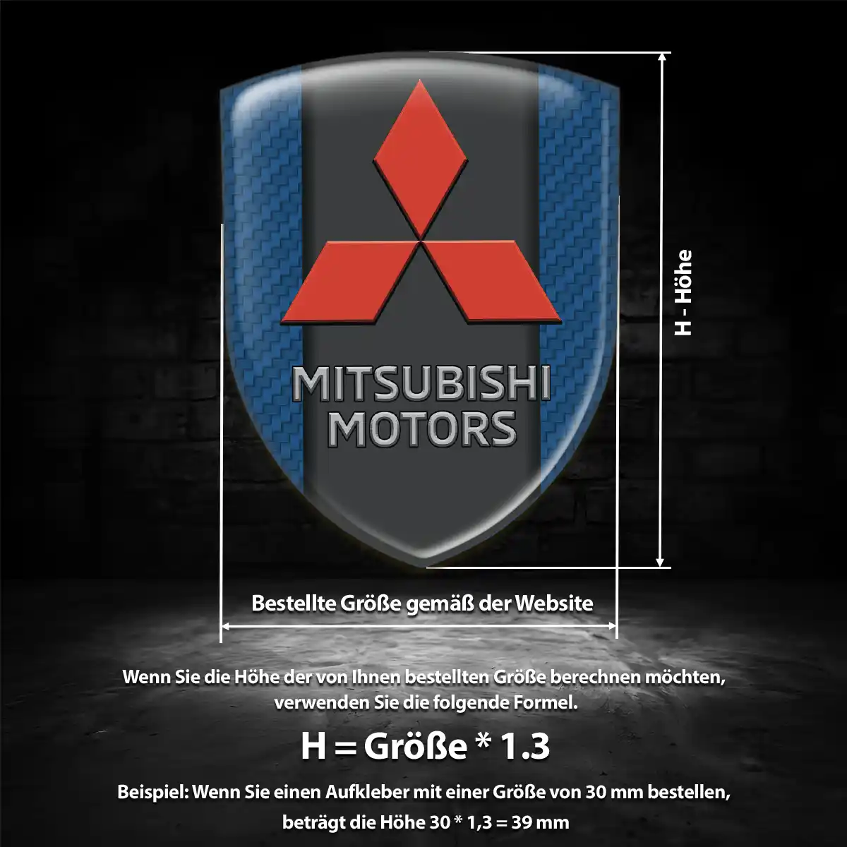 Mitsubishi 3D Gel Aufkleber Wappen Auto Hochwertiges Harz