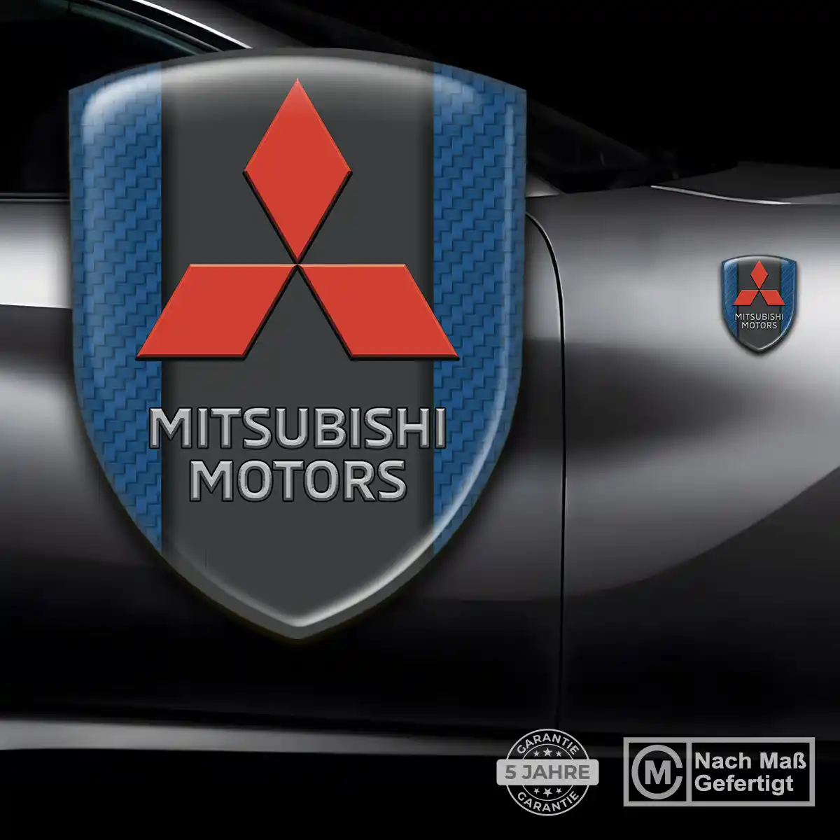 Mitsubishi 3D Gel Aufkleber Wappen Auto Hochwertiges Harz