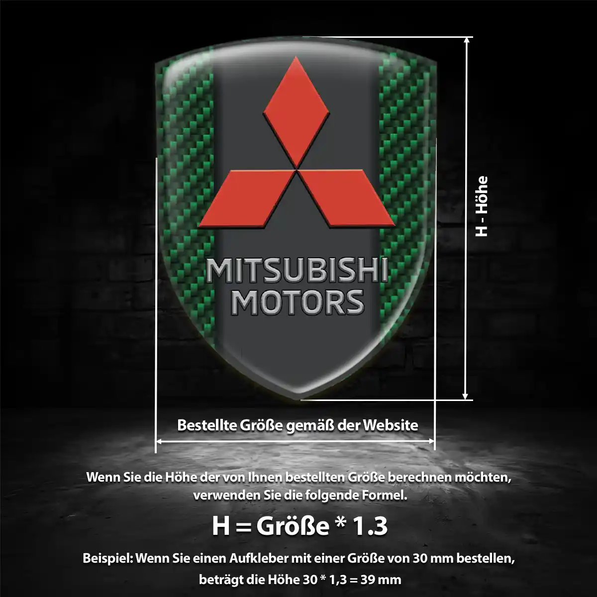 Mitsubishi 3D Gel Aufkleber Wappen Auto Hohe Qualität