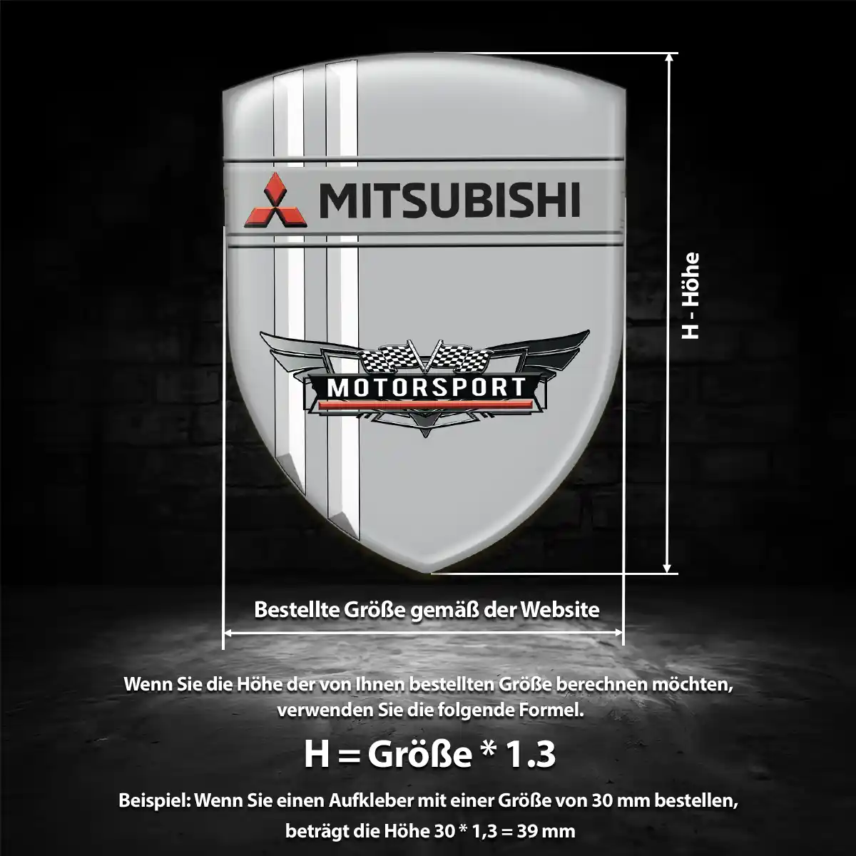 Mitsubishi 3D Gel Aufkleber Wappen Auto Luxus-Edition