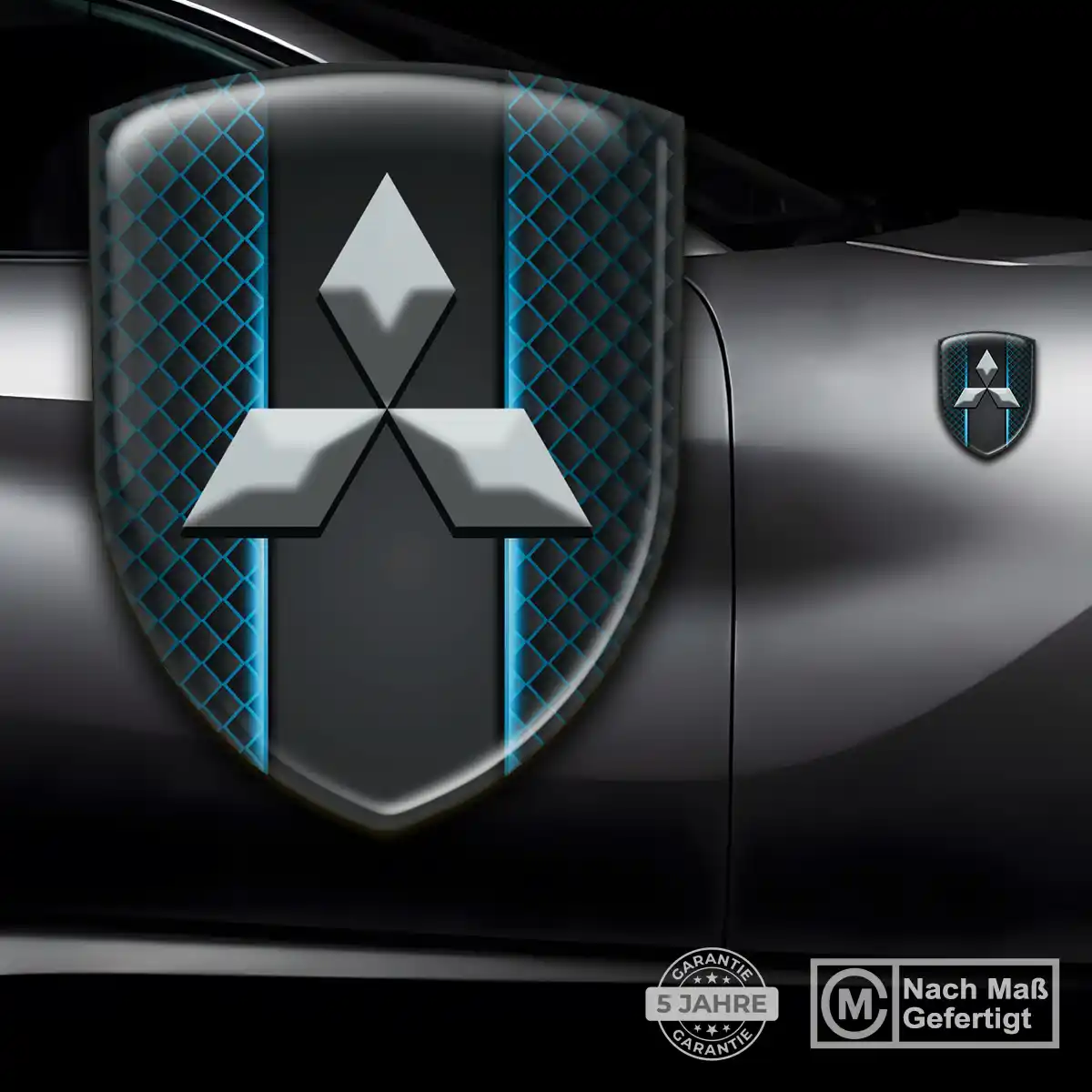 Mitsubishi 3D Gel Aufkleber Wappen Auto Premium-Edition