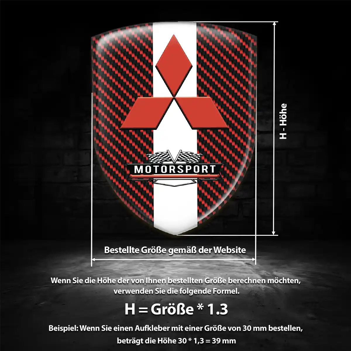 Mitsubishi 3D Gel Aufkleber Wappen Auto Premiumqualität