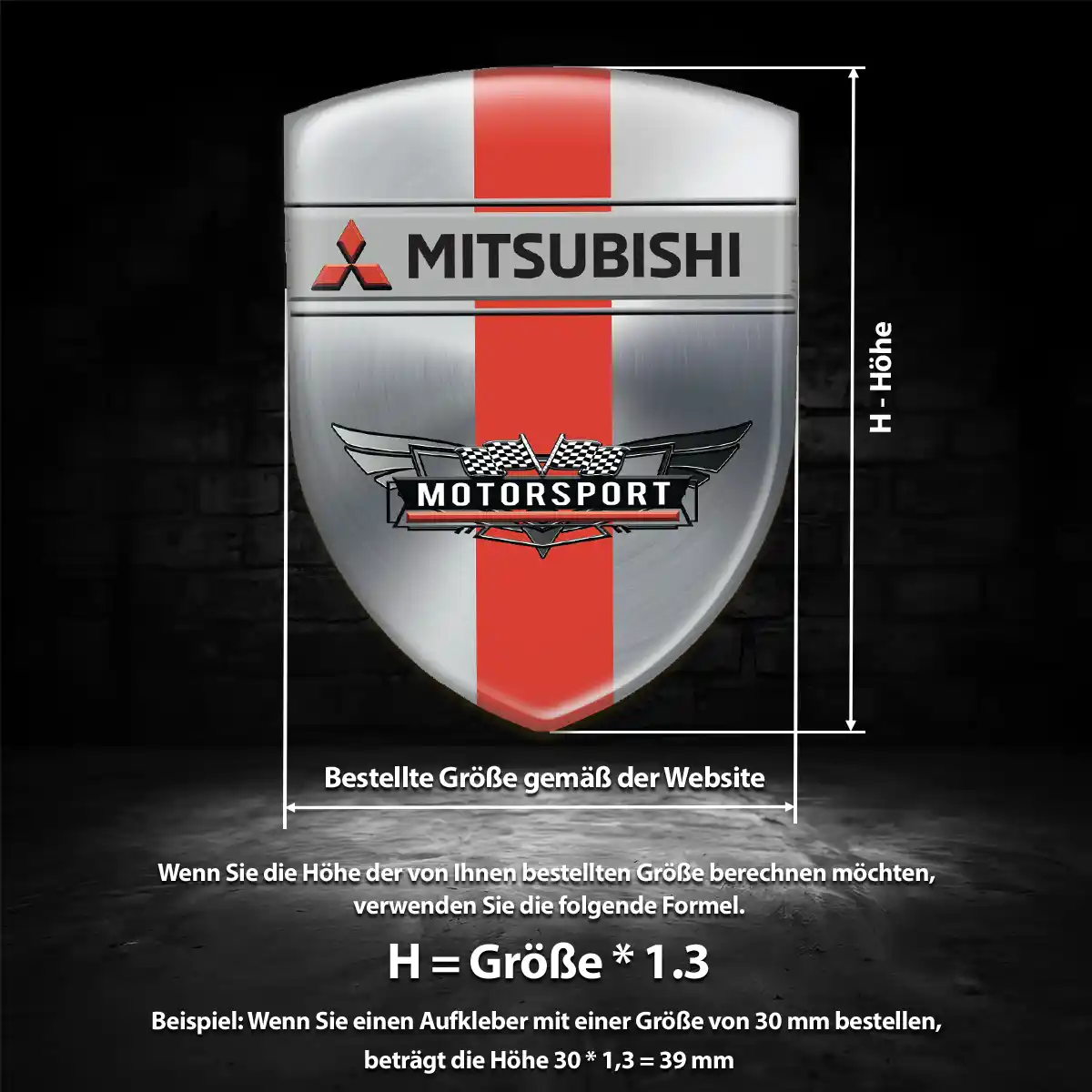 Mitsubishi 3D Gel Aufkleber Wappen Exterieurdesign