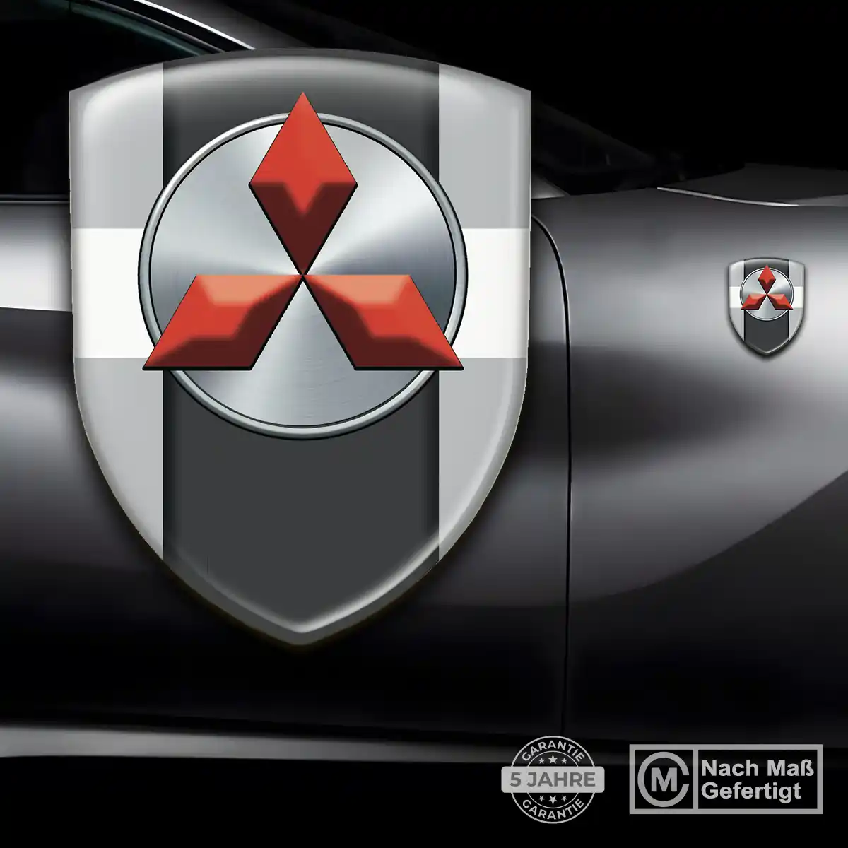 Mitsubishi 3D Gel Aufkleber Wappen Hochwertiges Harz