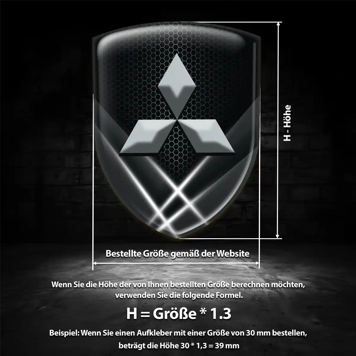Mitsubishi 3D Gel Aufkleber Wappen Hohe Qualität