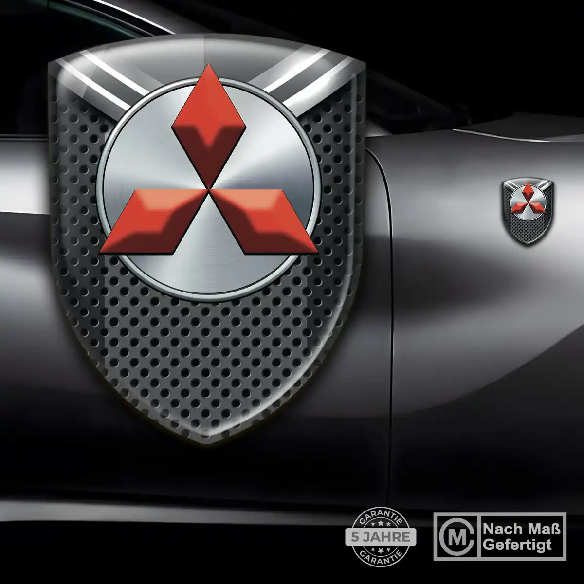 Mitsubishi 3D Gel Aufkleber Wappen Interieurdesign