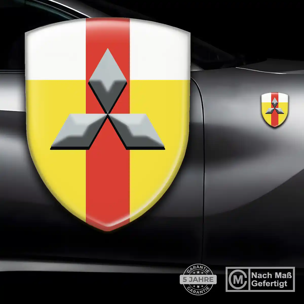 Mitsubishi 3D Gel Aufkleber Wappen Limitierte Auflage