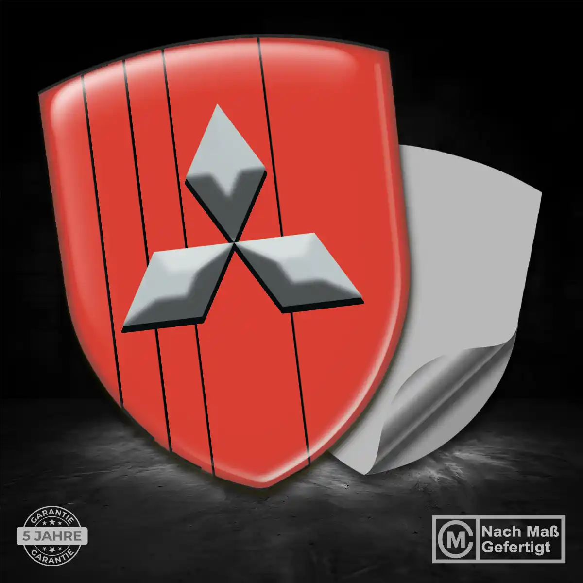 Mitsubishi 3D Gel Aufkleber Wappen Luxus-Edition