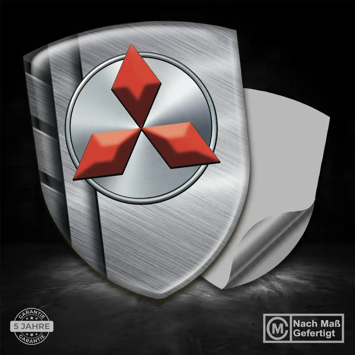 Mitsubishi 3D Gel Aufkleber Wappen Premiumqualität