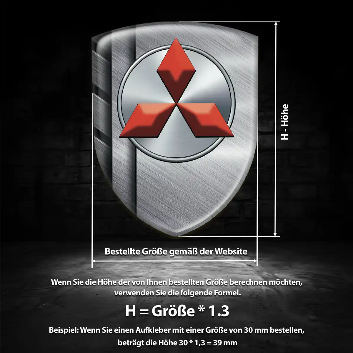 Mitsubishi 3D Gel Aufkleber Wappen Premiumqualität