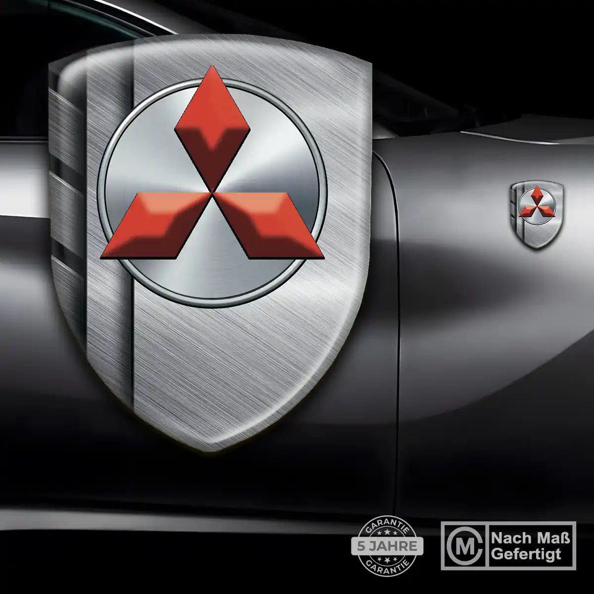 Mitsubishi 3D Gel Aufkleber Wappen Premiumqualität