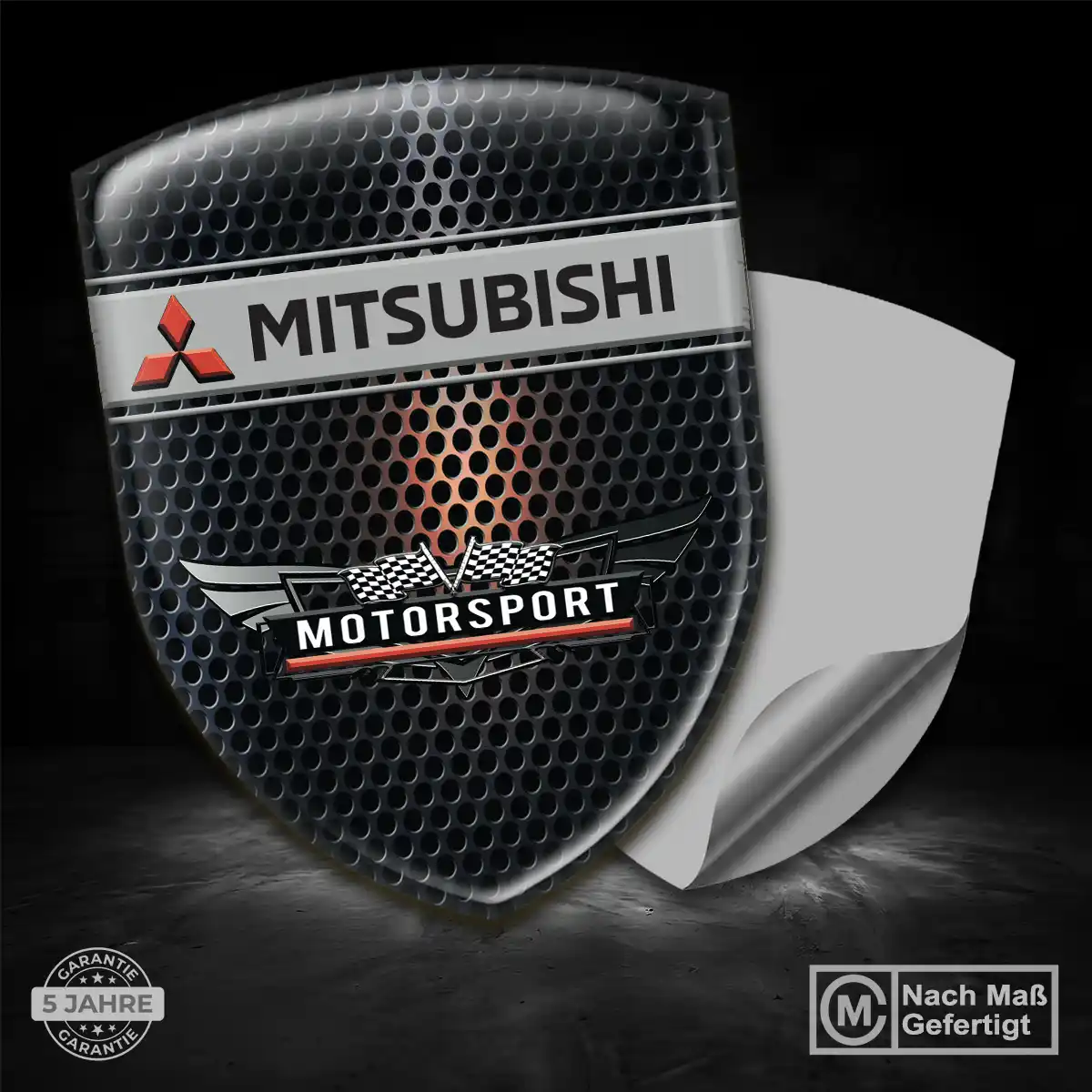 Mitsubishi 3D Gel Aufkleber Wappen Stilvolles Design