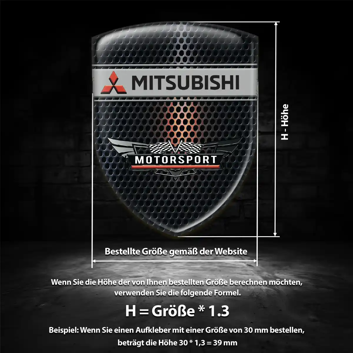 Mitsubishi 3D Gel Aufkleber Wappen Stilvolles Design