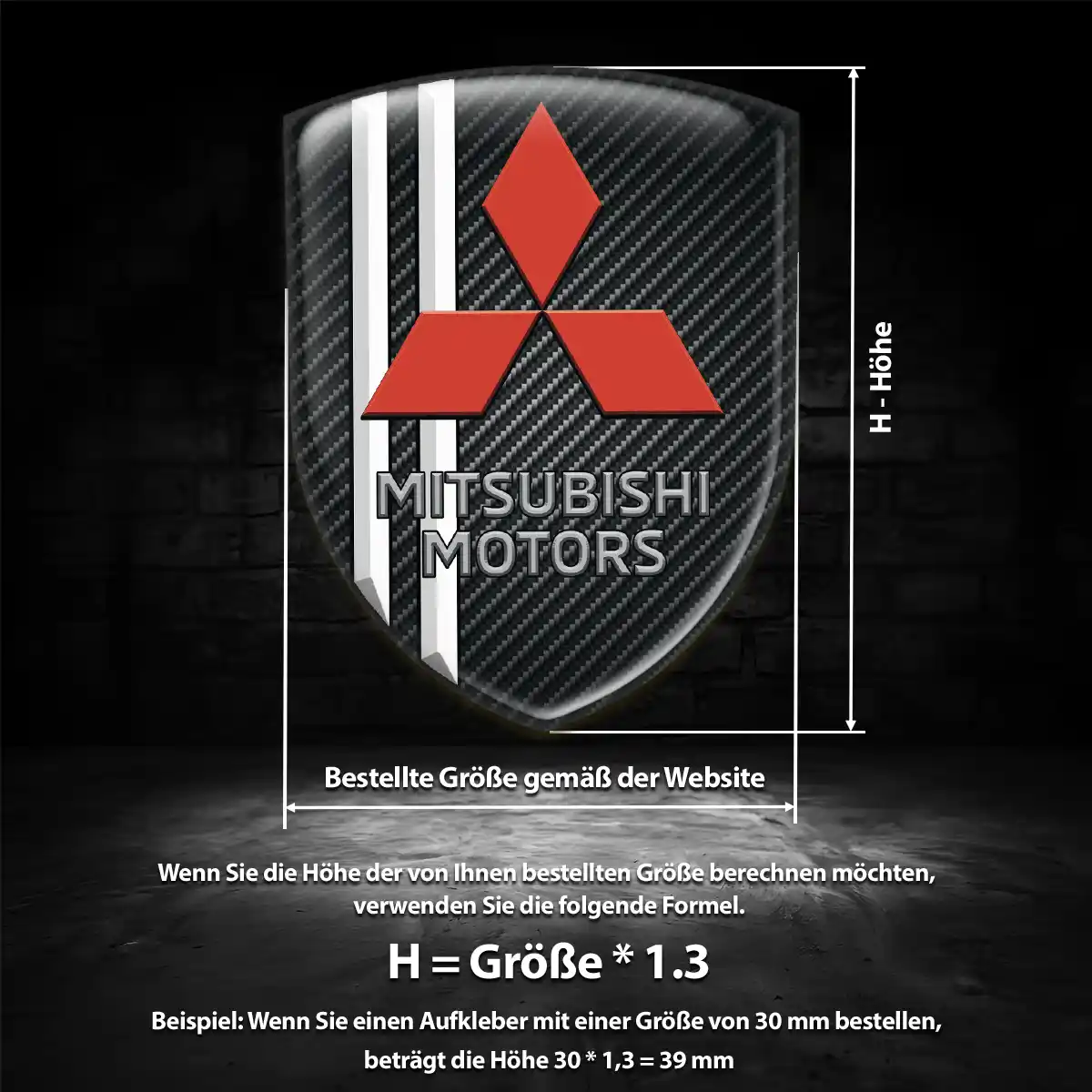 Mitsubishi Aufkleber 3D Gel Emblem Auto Interieurdesign