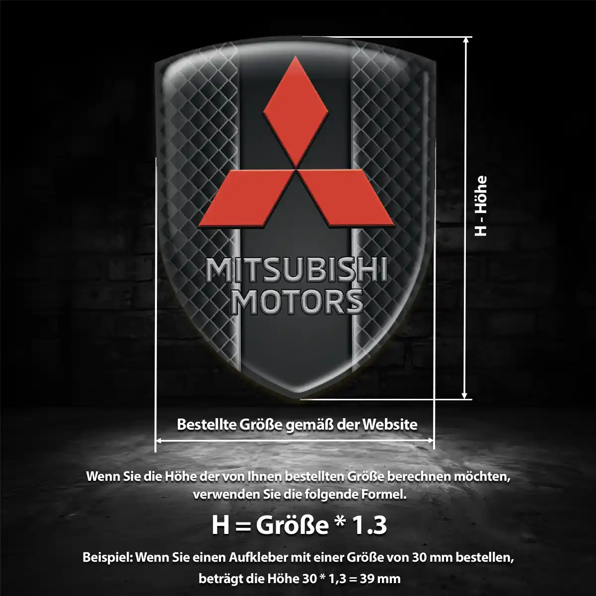 Mitsubishi Aufkleber 3D Gel Emblem Auto Limitierte Auflage