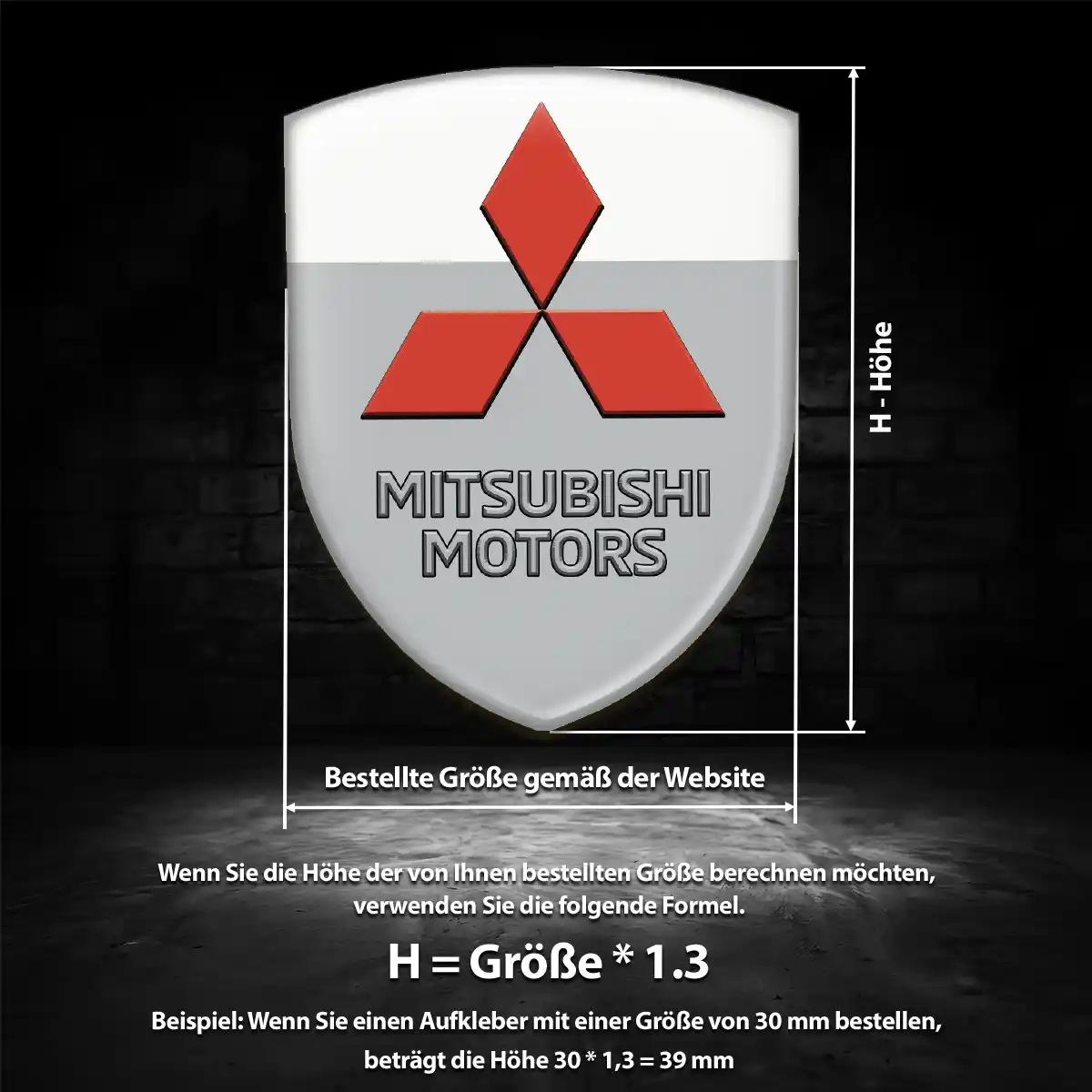 Mitsubishi Aufkleber 3D Gel Emblem Auto Premium-Edition