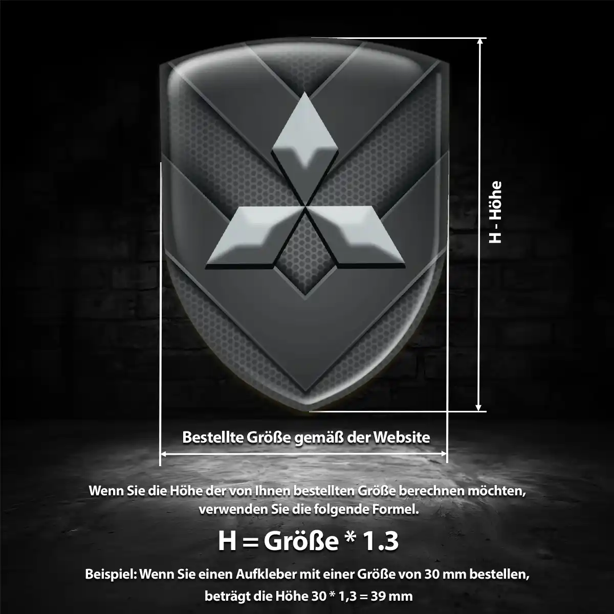 Mitsubishi Aufkleber 3D Gel Emblem Exterieurdesign