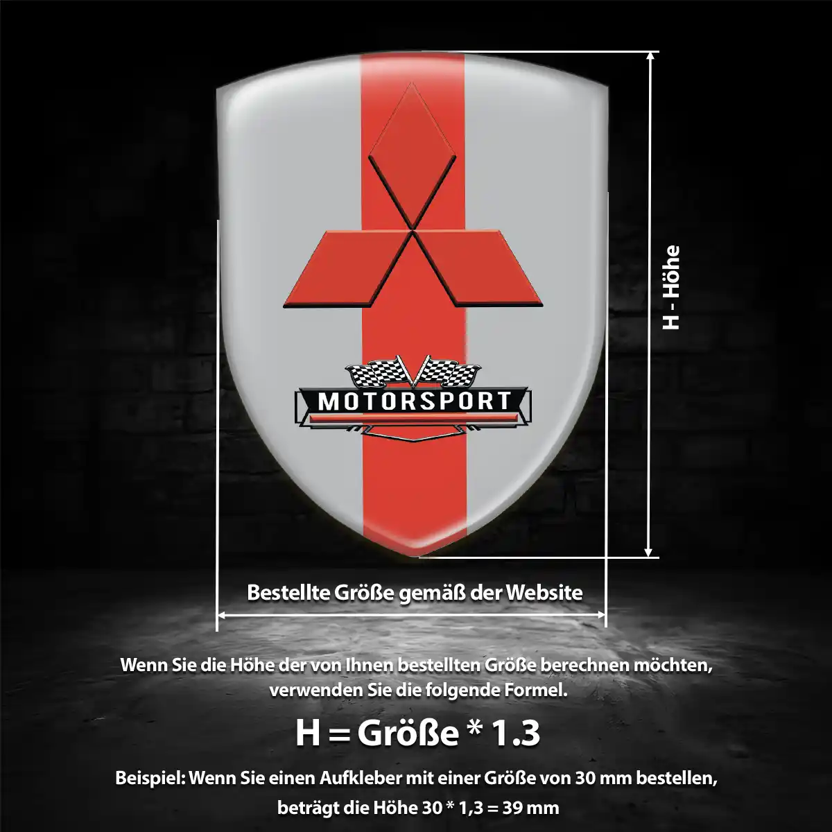 Mitsubishi Aufkleber 3D Gel Emblem Hochwertiges Harz