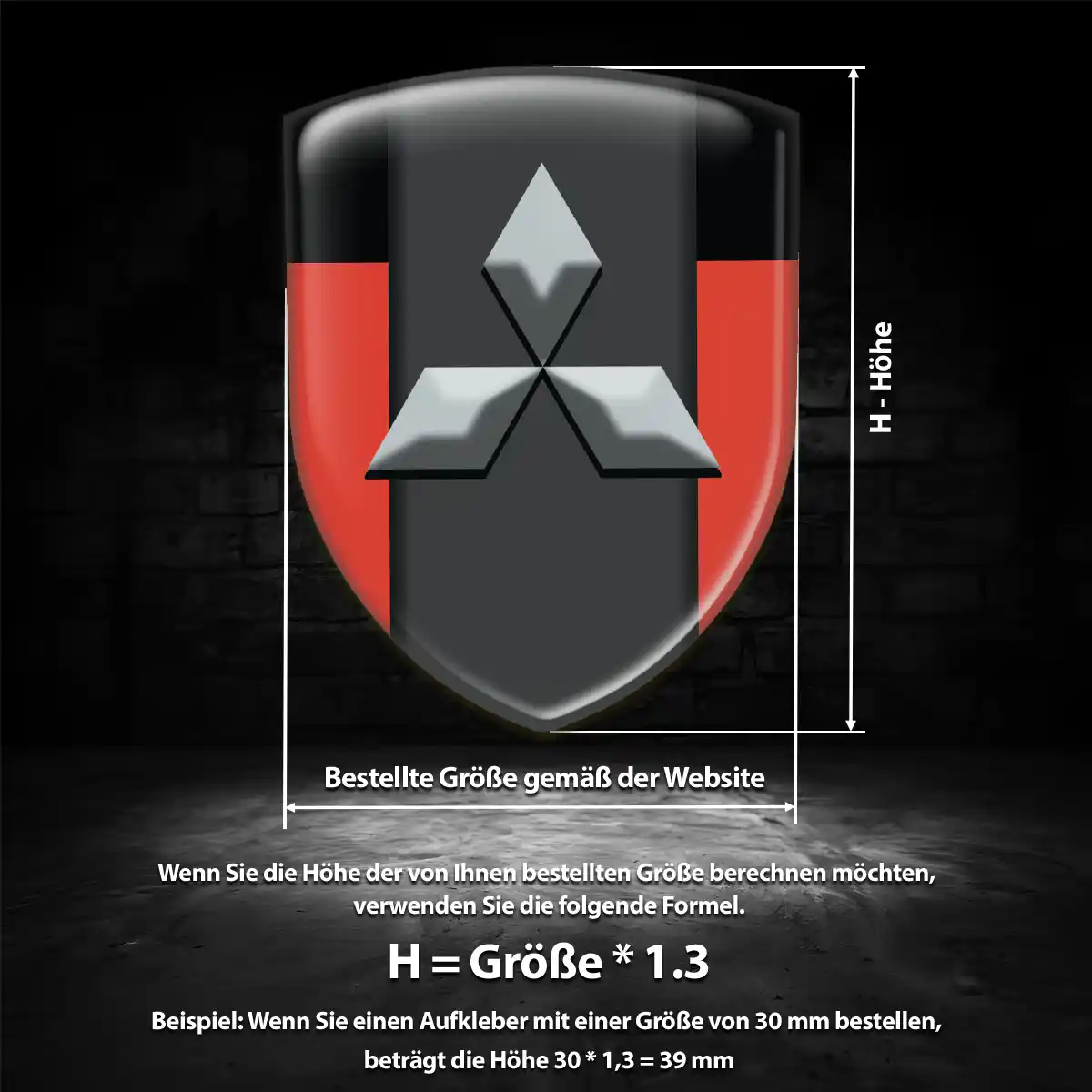 Mitsubishi Aufkleber 3D Gel Emblem Luxus-Edition