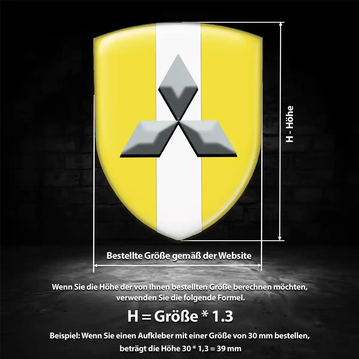 Mitsubishi Aufkleber 3D Gel Emblem Premium-Edition