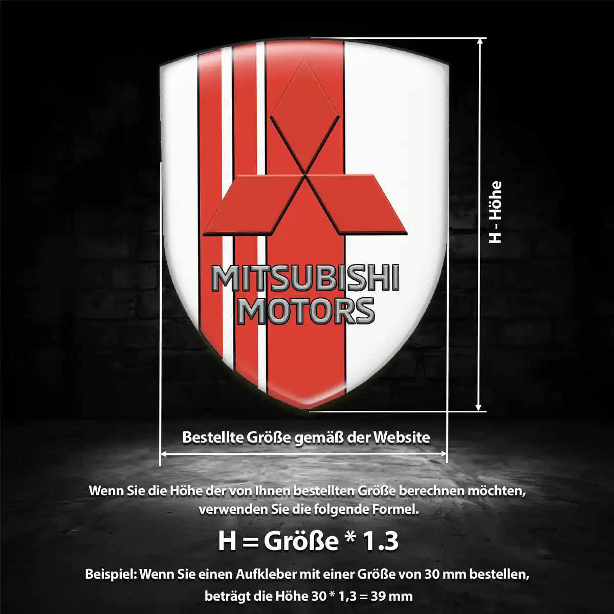 Mitsubishi Aufkleber 3D Gel Emblem Premiumqualität