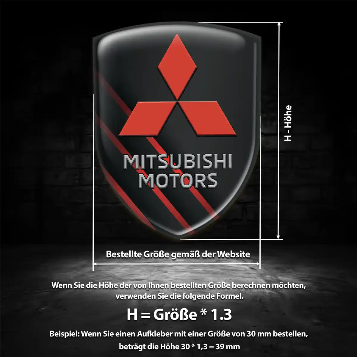 Mitsubishi Aufkleber 3D Gel Embleme Exterieurdesign