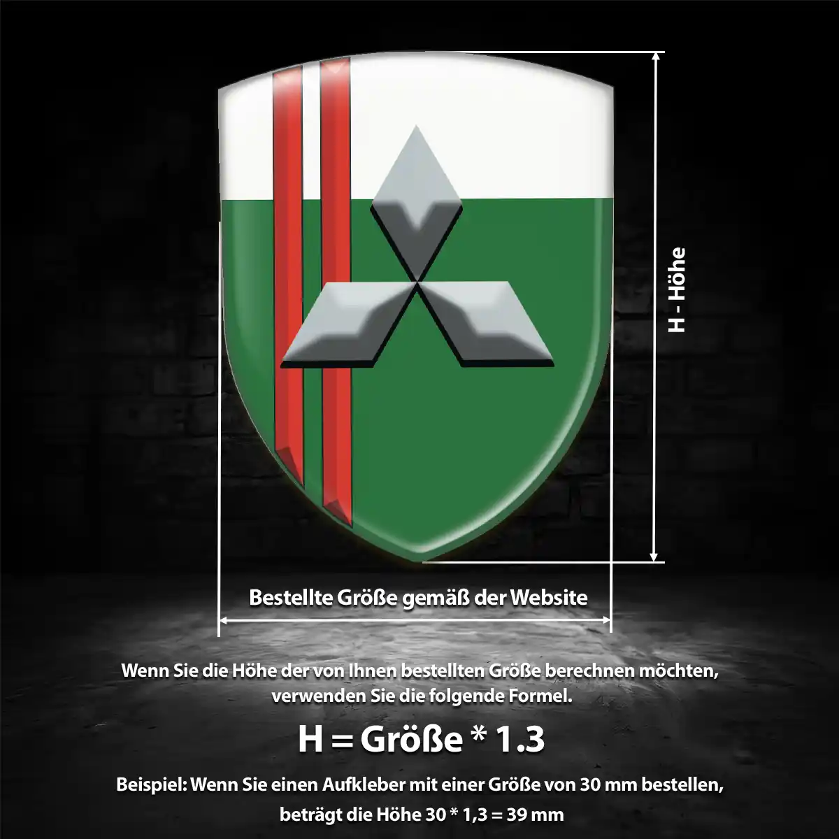 Mitsubishi Aufkleber 3D Gel Embleme Hochwertiges Harz