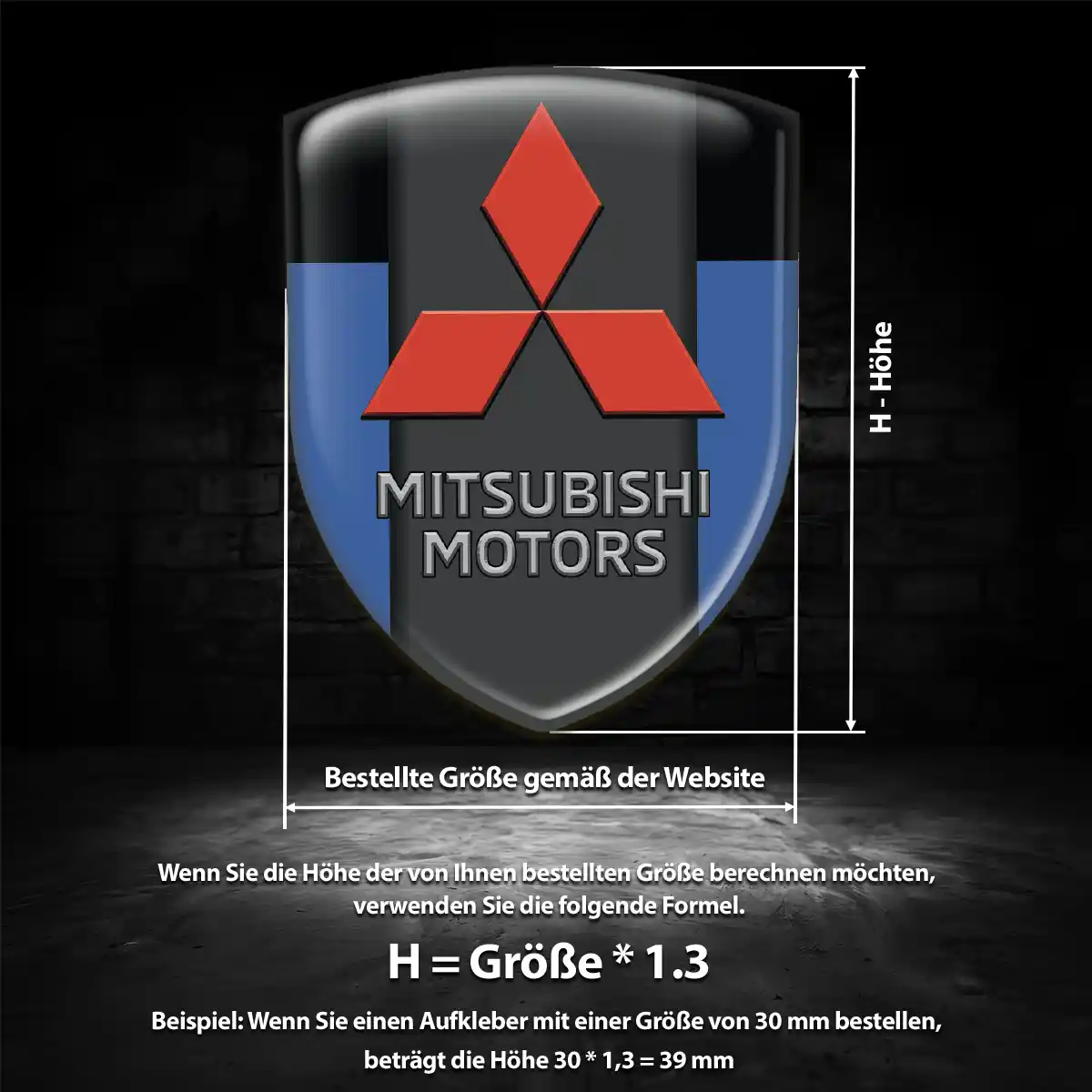 Mitsubishi Aufkleber 3D Gel Silikon Auto Exterieurdesign