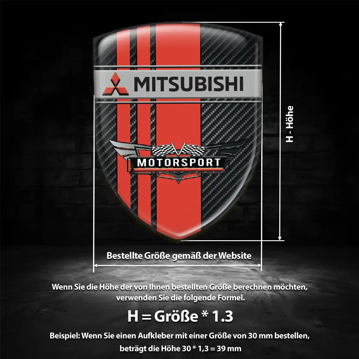 Mitsubishi Aufkleber 3D Gel Silikon Auto Stilvolles Design