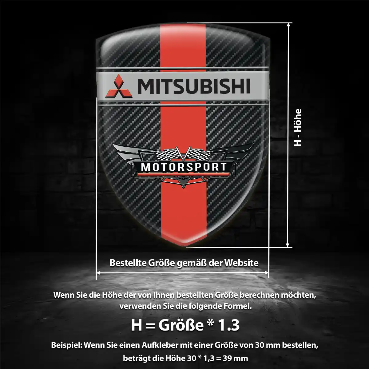 Mitsubishi Aufkleber 3D Gel Silikon Limitierte Auflage