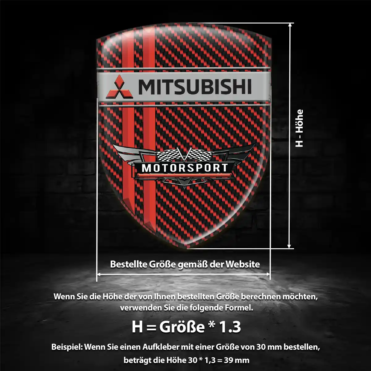 Mitsubishi Aufkleber 3D Gel Silikon Luxus-Edition